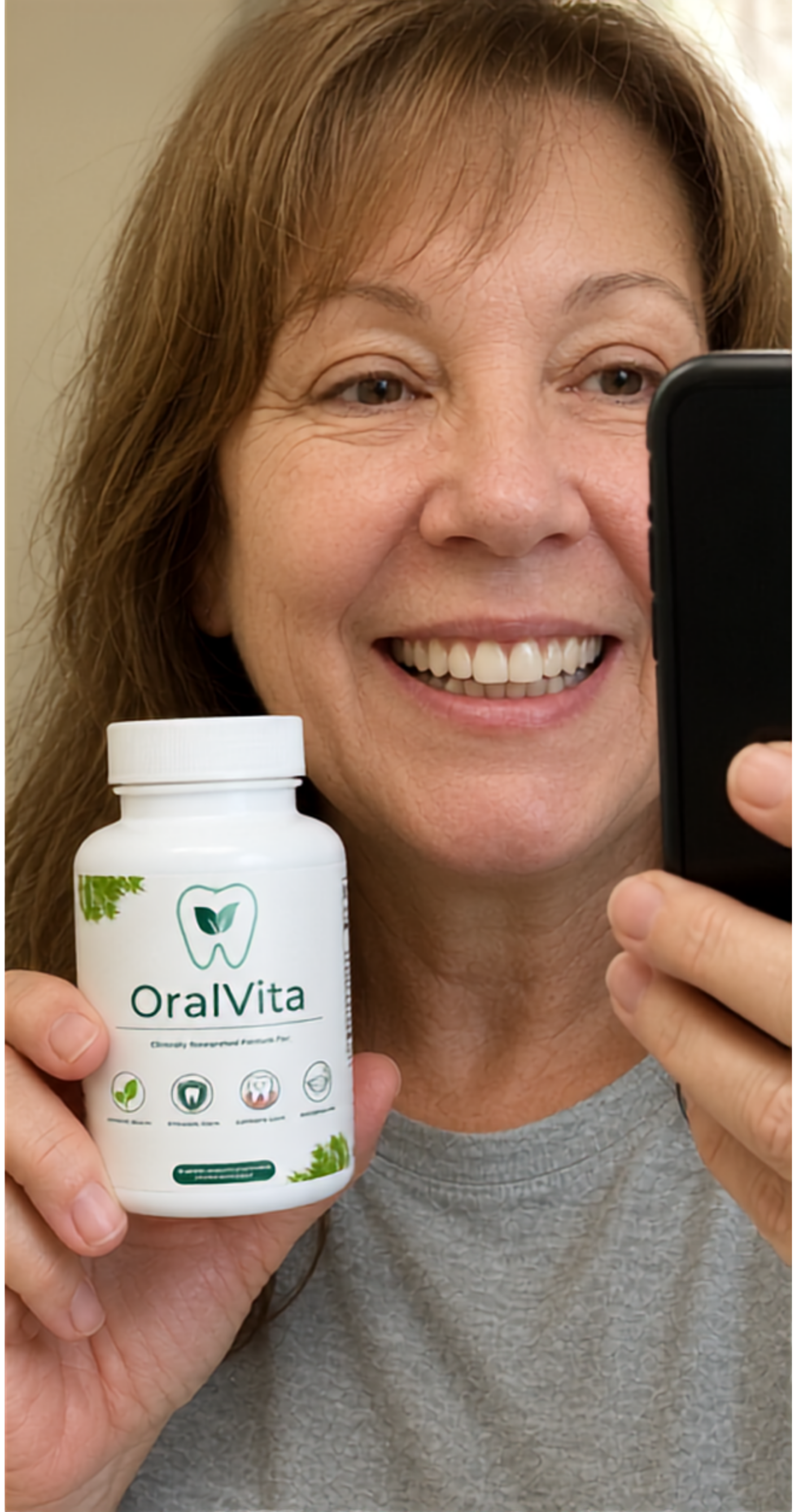 Amanda Brooks after three months of her OralVita routine