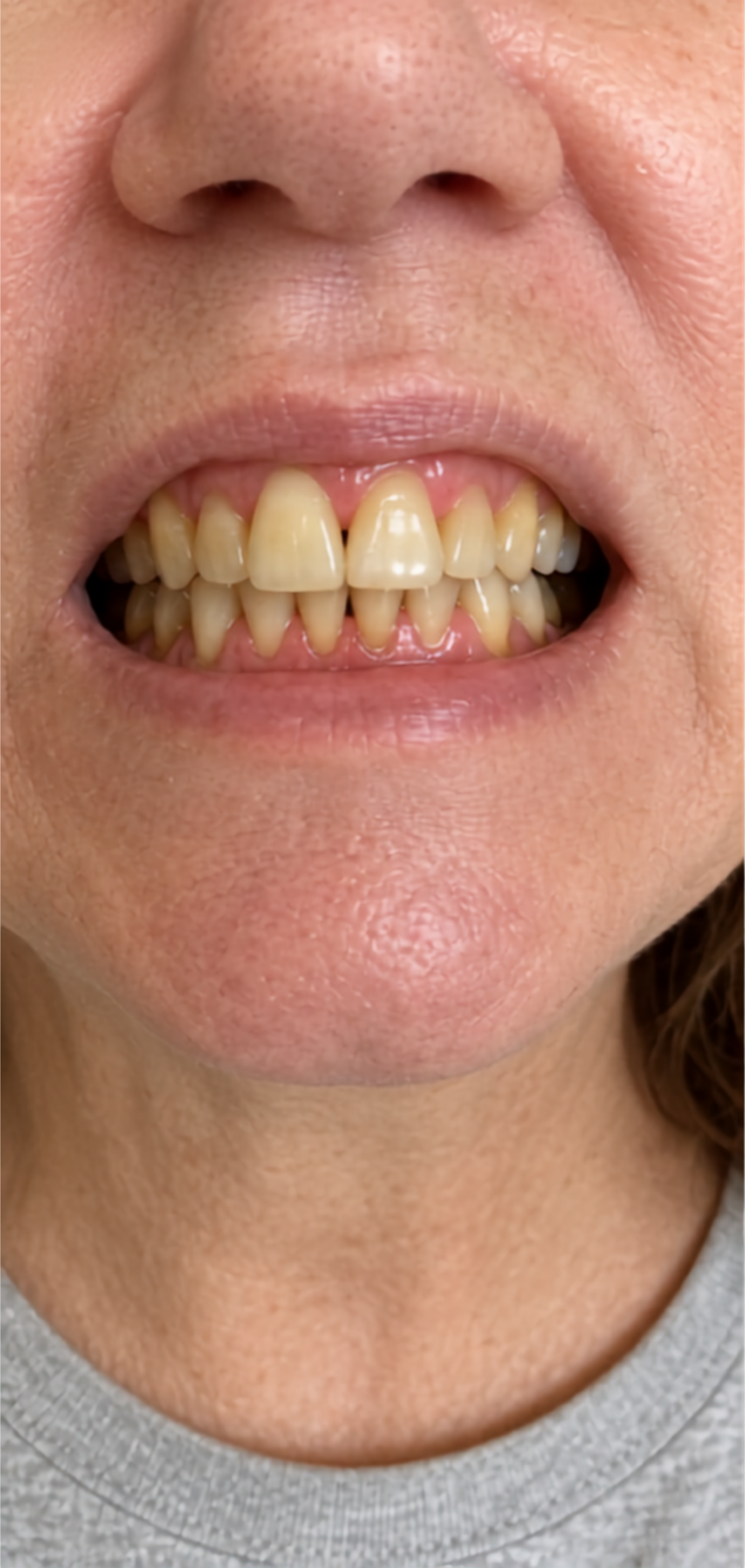 Amanda Brooks at the beginning of her OralVita routine