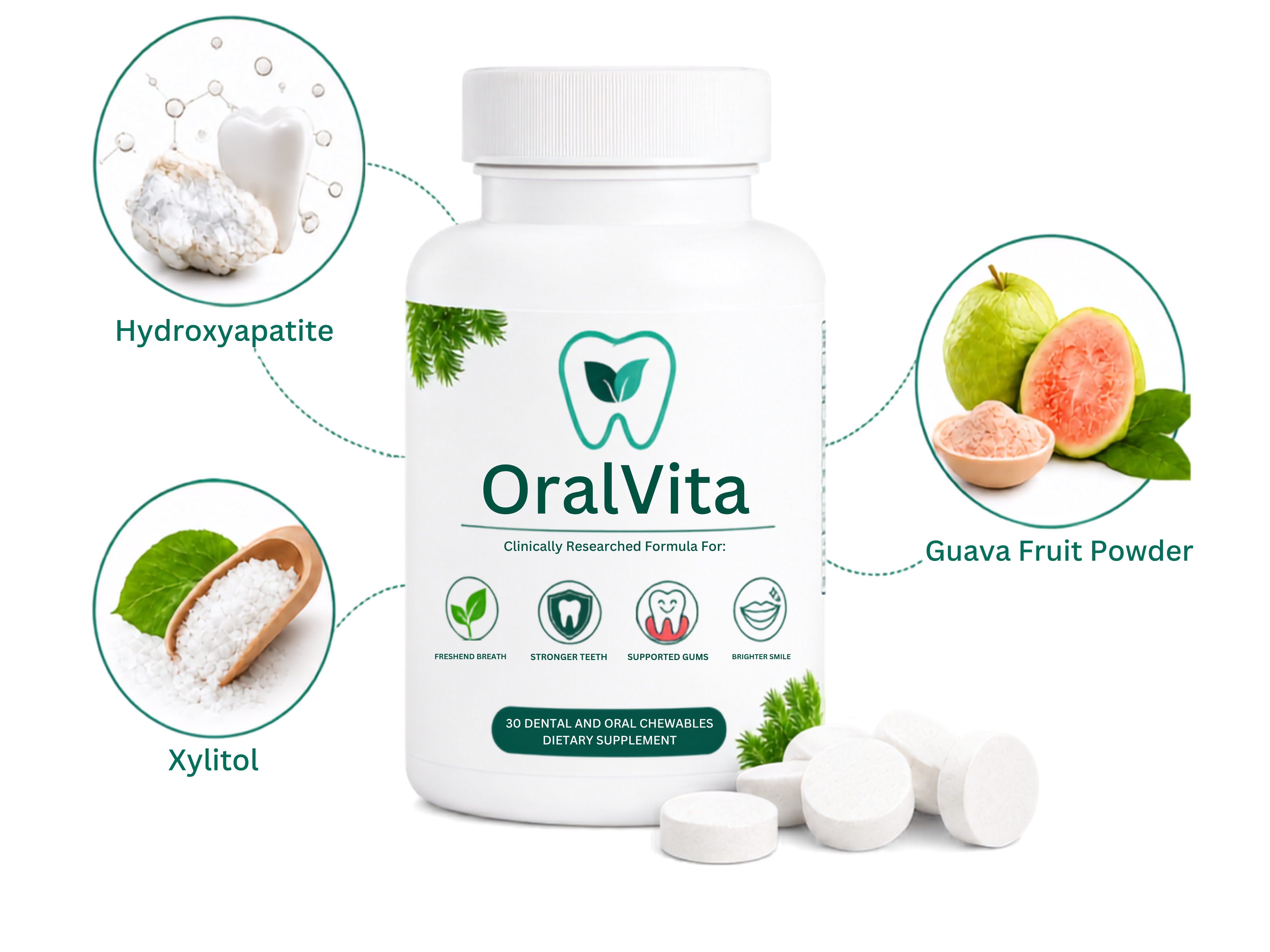 OralVita bottle with dental chewables