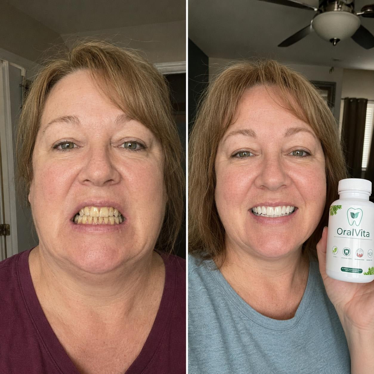 OralVita lifestyle comparison image showing a longer-term daily routine